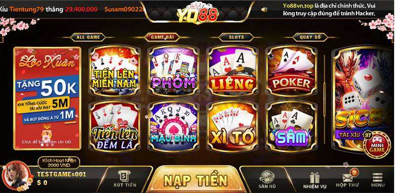 Cổng game hỗ trợ người chơi thực hiện giao dịch nhanh chóng, gọn nhẹ